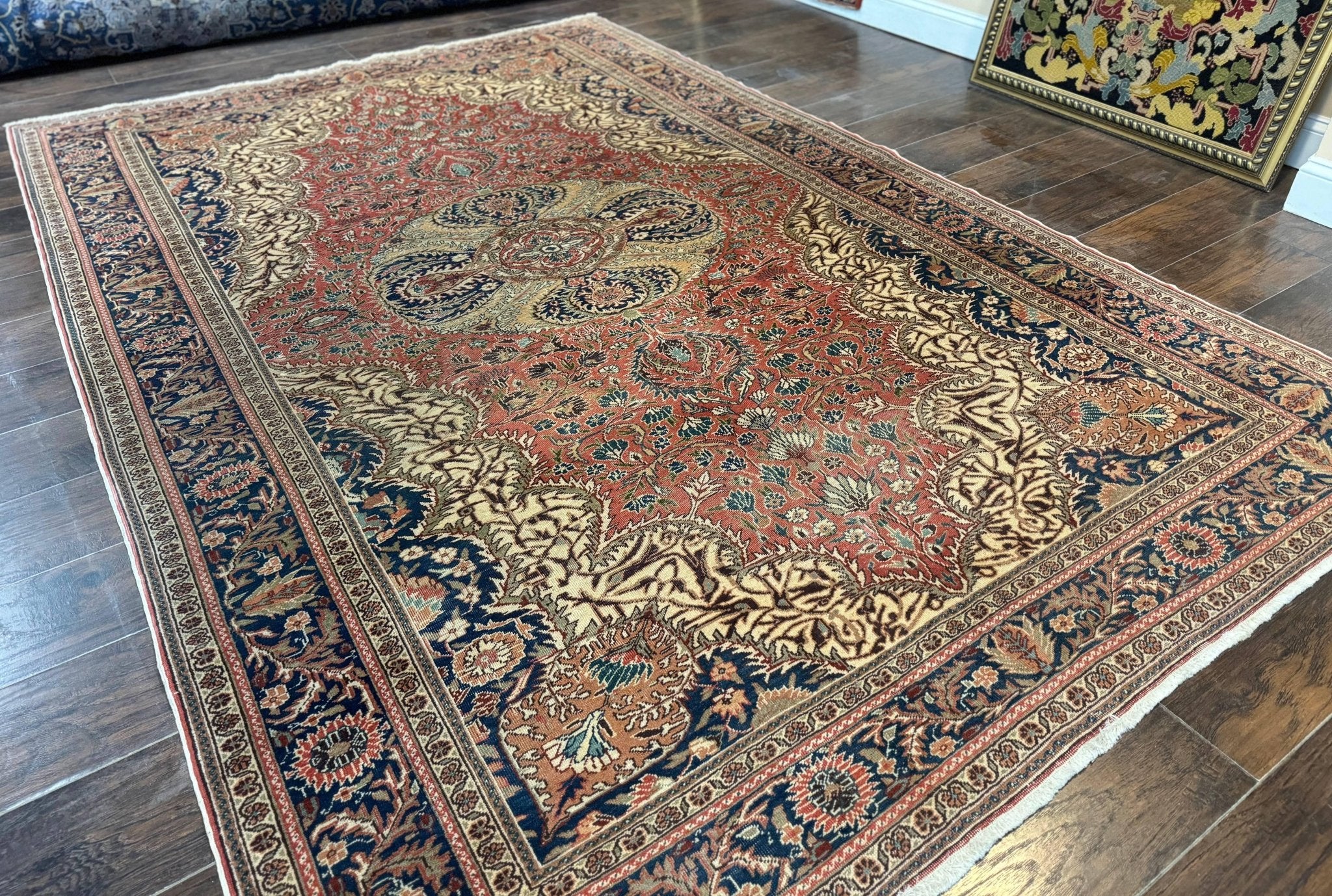 Turkish Kayseri Rug 6x10, Antique Turkish Carpet, Floral Medallion, Oriental Carpet, Red - Jewel RugsShopify CollectiveHUNTEDFOX - Turkish Kayseri Rug 6x10, Antique Turkish Carpet, Floral Medallion, Oriental Carpet, Red