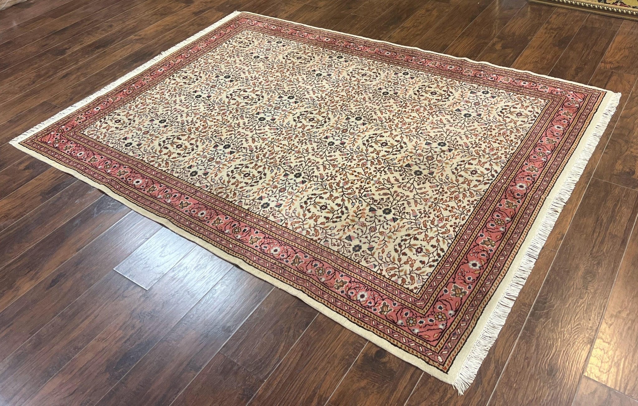Turkish Rug 6x8, Kayseri Carpet, Handmade Vintage Wool Rug, Cream Multicolor, Allover Pattern - Jewel RugsShopify CollectiveHUNTEDFOX - Turkish Rug 6x8, Kayseri Carpet, Handmade Vintage Wool Rug, Cream Multicolor, Allover Pattern