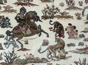 Turkish Silk Hunting Scene Rug 4x6, Ivory, Bamboo Silk, New - Jewel RugsShopify CollectiveHUNTEDFOX - Turkish Silk Hunting Scene Rug 4x6, Ivory, Bamboo Silk, New