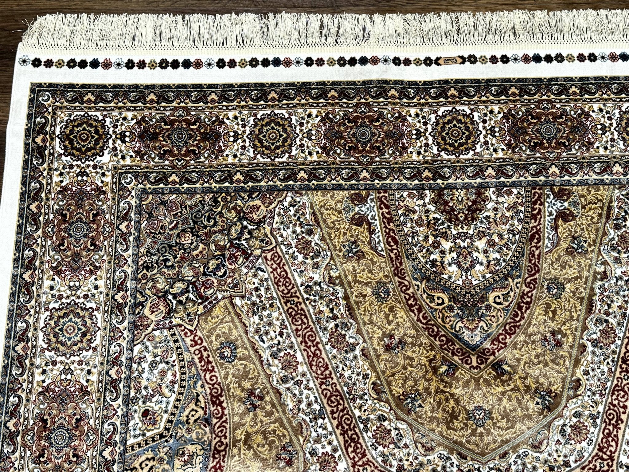 Turkish Silk Rug 5 x 7.6, Dome Design, Bamboo Silk, New - Jewel RugsShopify CollectiveHUNTEDFOX - Turkish Silk Rug 5 x 7.6, Dome Design, Bamboo Silk, New