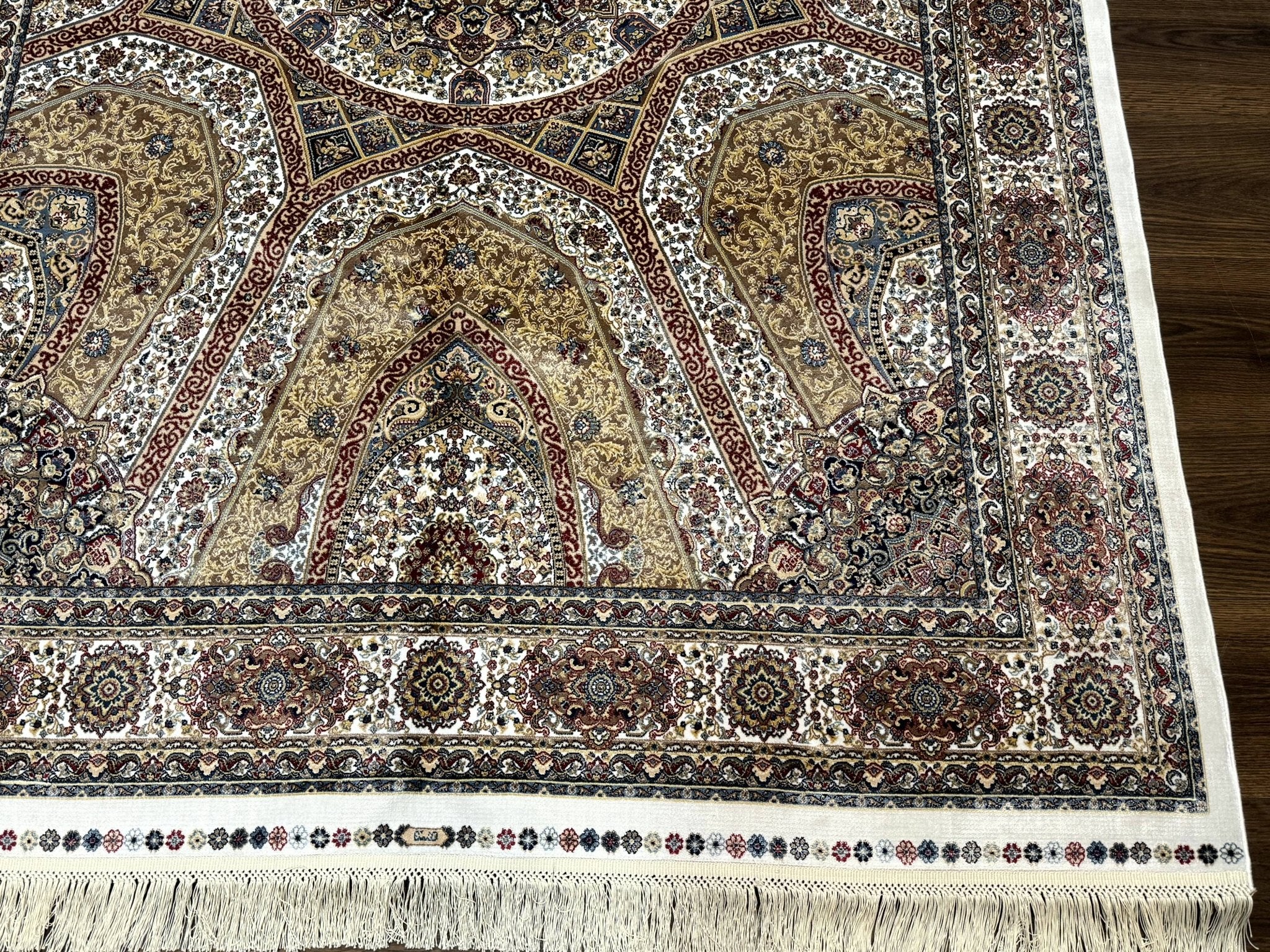 Turkish Silk Rug 5 x 7.6, Dome Design, Bamboo Silk, New - Jewel RugsShopify CollectiveHUNTEDFOX - Turkish Silk Rug 5 x 7.6, Dome Design, Bamboo Silk, New