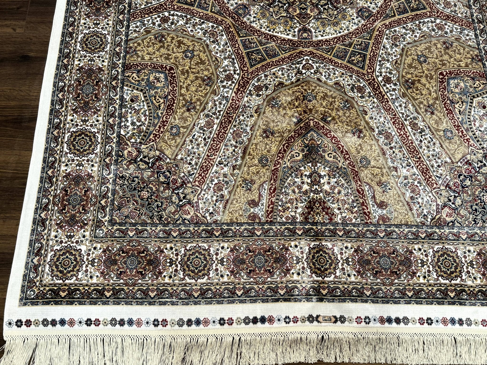 Turkish Silk Rug 5 x 7.6, Dome Design, Bamboo Silk, New - Jewel RugsShopify CollectiveHUNTEDFOX - Turkish Silk Rug 5 x 7.6, Dome Design, Bamboo Silk, New