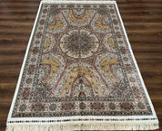 Turkish Silk Rug 5 x 7.6, Dome Design, Bamboo Silk, New - Jewel RugsShopify CollectiveHUNTEDFOX - Turkish Silk Rug 5 x 7.6, Dome Design, Bamboo Silk, New