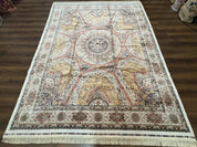 Turkish Silk Rug 8x10, Dome Design, Hereke Carpet, Bamboo Silk, New - Jewel RugsShopify CollectiveHUNTEDFOX - Turkish Silk Rug 8x10, Dome Design, Hereke Carpet, Bamboo Silk, New