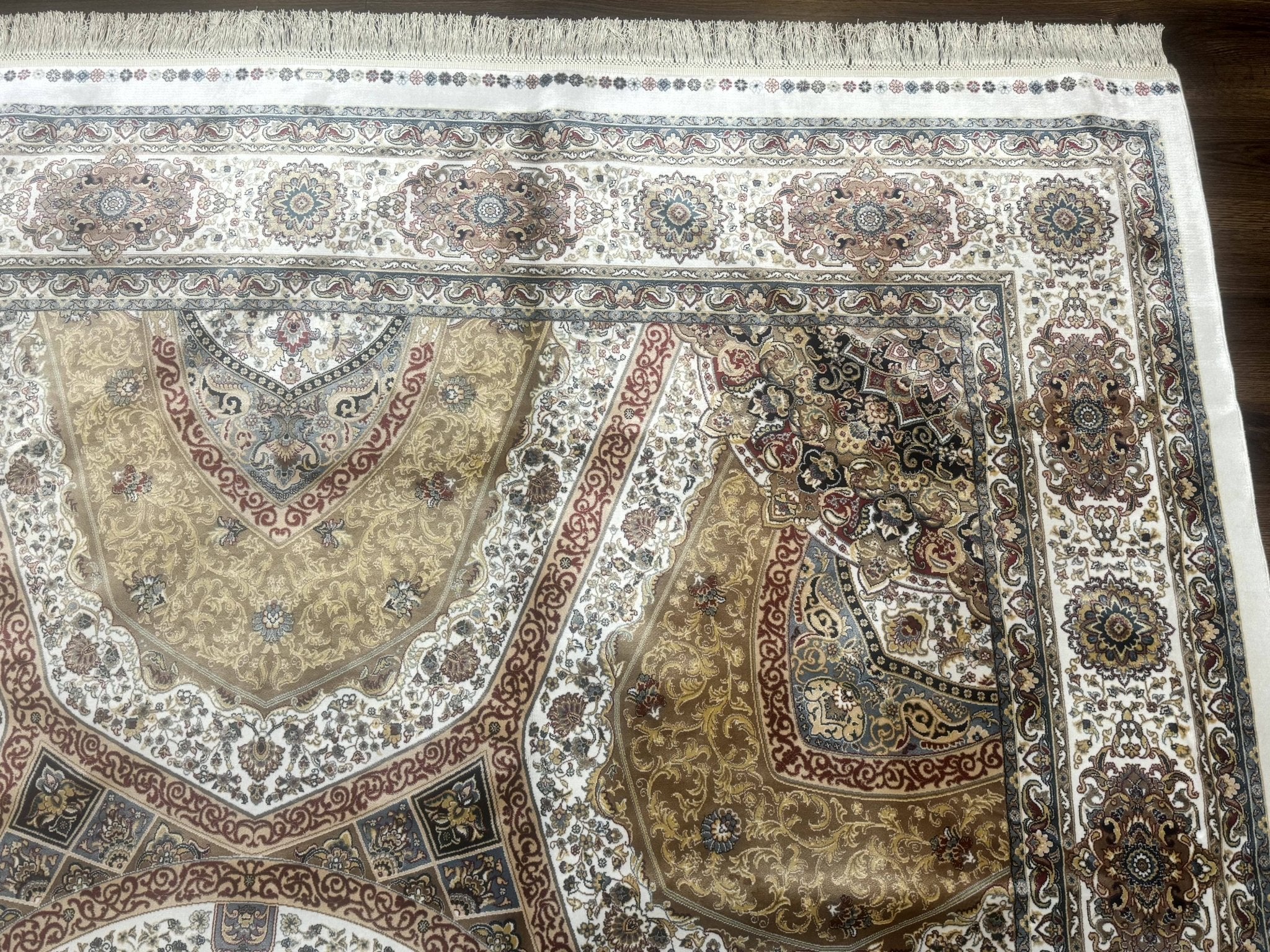 Turkish Silk Rug 8x10, Dome Design, Hereke Carpet, Bamboo Silk, New - Jewel RugsShopify CollectiveHUNTEDFOX - Turkish Silk Rug 8x10, Dome Design, Hereke Carpet, Bamboo Silk, New