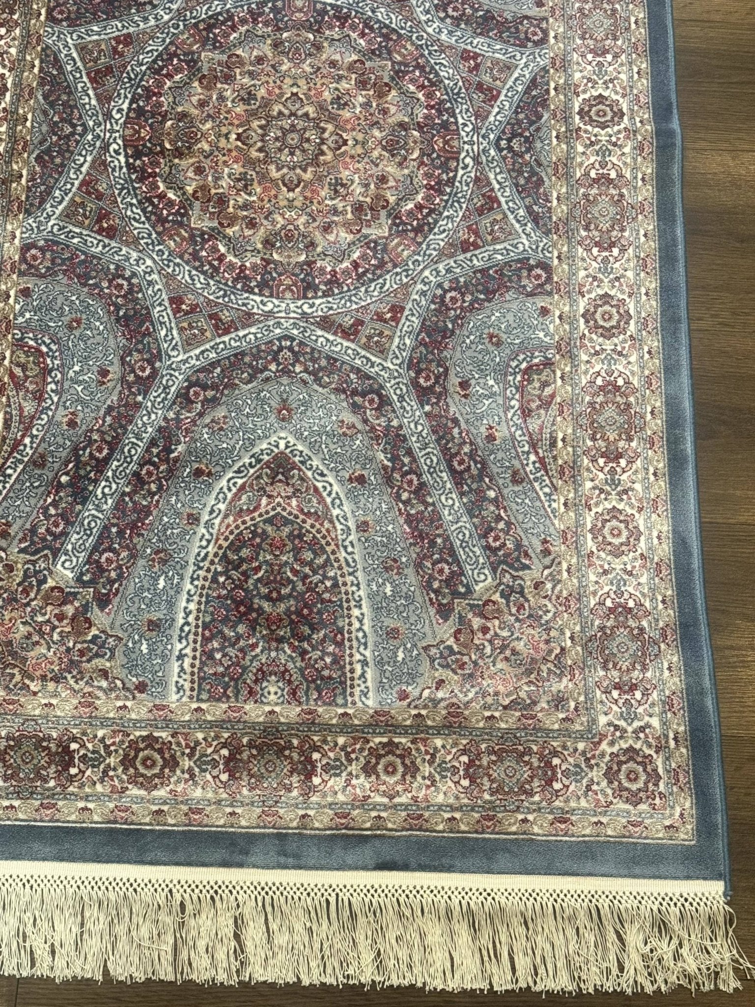 Turkish Silk Runner Rug 2.6 x 10, Light Blue Carpet, Bamboo Silk, New - Jewel RugsShopify CollectiveHUNTEDFOX - Turkish Silk Runner Rug 2.6 x 10, Light Blue Carpet, Bamboo Silk, New