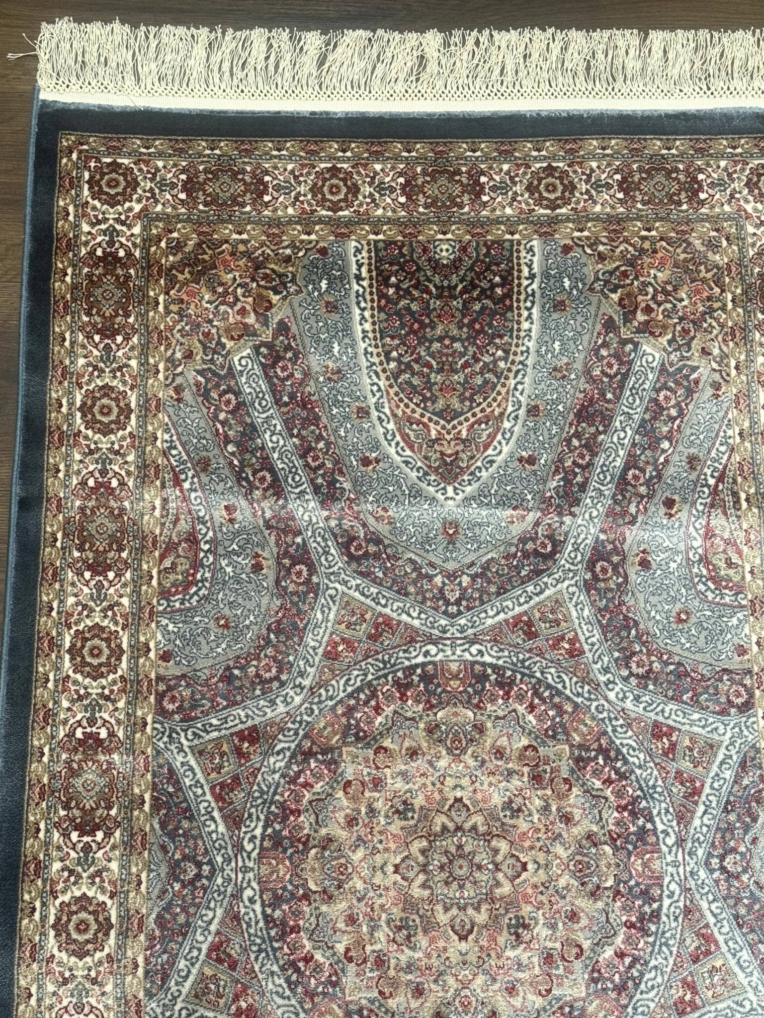 Turkish Silk Runner Rug 2.6 x 10, Light Blue Carpet, Bamboo Silk, New - Jewel RugsShopify CollectiveHUNTEDFOX - Turkish Silk Runner Rug 2.6 x 10, Light Blue Carpet, Bamboo Silk, New