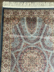 Turkish Silk Runner Rug 2.6 x 10, Light Blue Carpet, Bamboo Silk, New - Jewel RugsShopify CollectiveHUNTEDFOX - Turkish Silk Runner Rug 2.6 x 10, Light Blue Carpet, Bamboo Silk, New