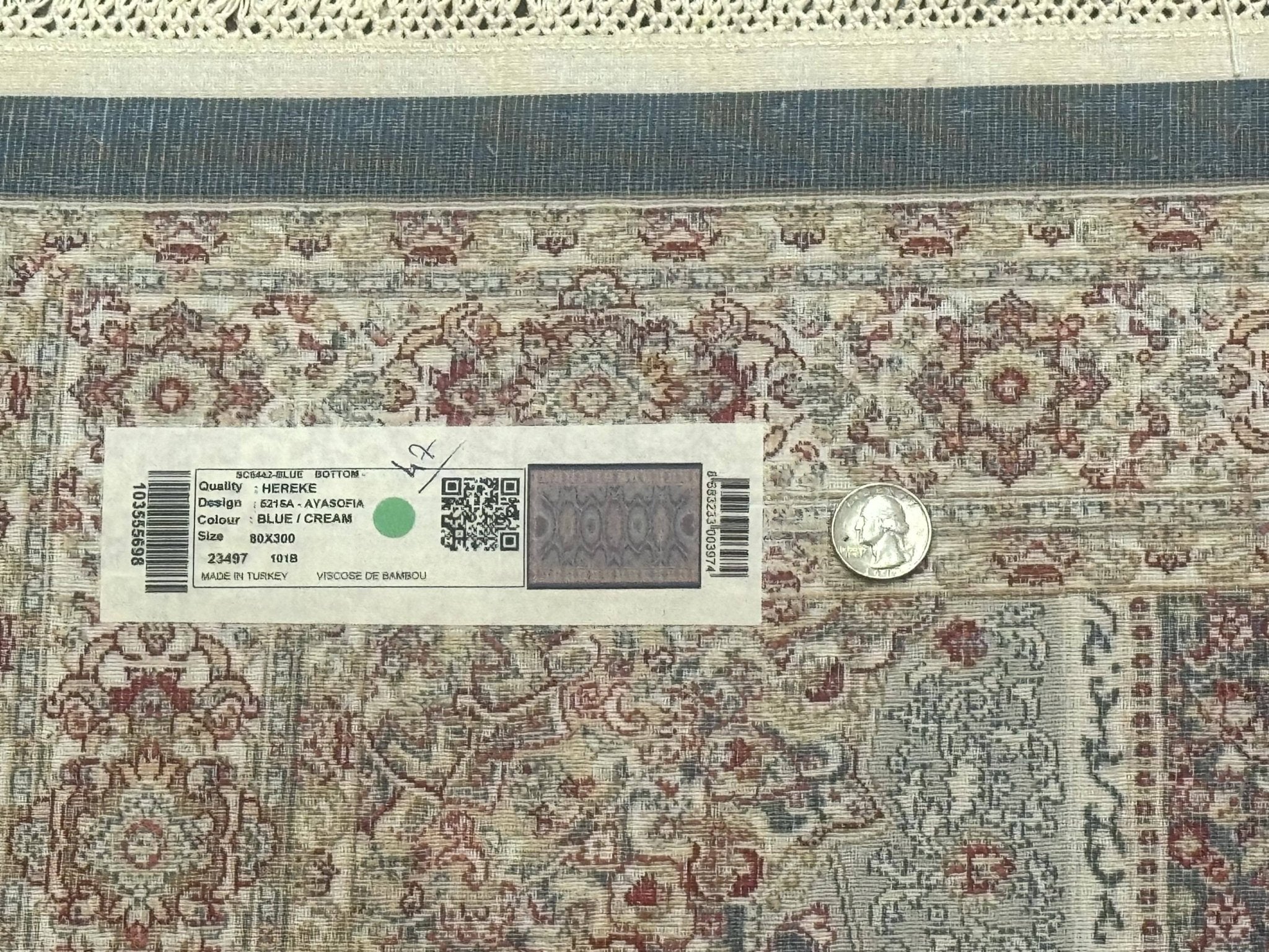 Turkish Silk Runner Rug 2.6 x 10, Light Blue Carpet, Bamboo Silk, New - Jewel RugsShopify CollectiveHUNTEDFOX - Turkish Silk Runner Rug 2.6 x 10, Light Blue Carpet, Bamboo Silk, New