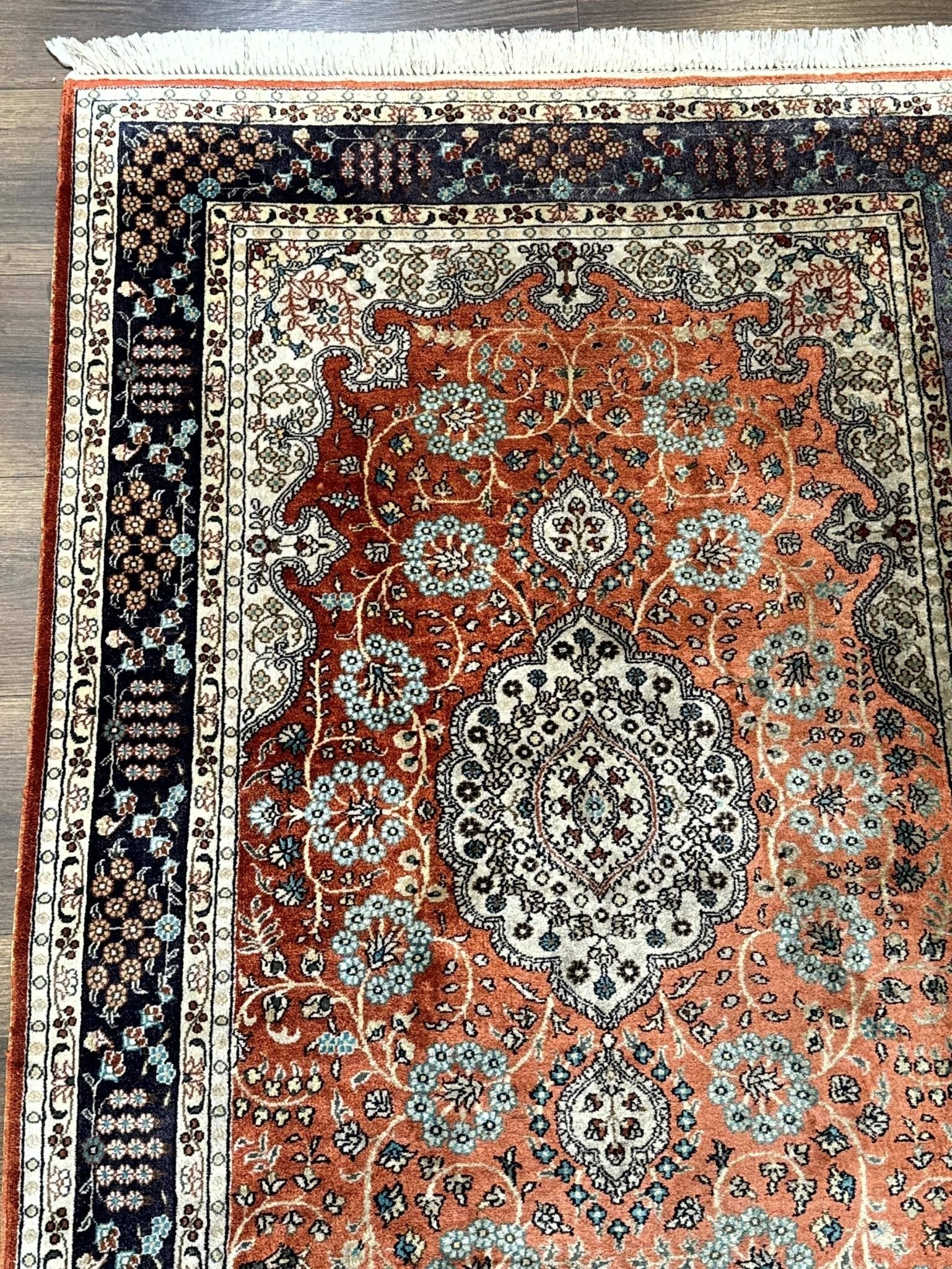 Turkish Silk Runner Rug 3x8, Short Runner Rug, Red, Floral Medallions, Very Fine 360 KPSI, 3 x 8 Runner - Jewel RugsShopify CollectiveHUNTEDFOX - Turkish Silk Runner Rug 3x8, Short Runner Rug, Red, Floral Medallions, Very Fine 360 KPSI, 3 x 8 Runner