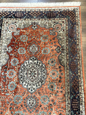 Turkish Silk Runner Rug 3x8, Short Runner Rug, Red, Floral Medallions, Very Fine 360 KPSI, 3 x 8 Runner - Jewel RugsShopify CollectiveHUNTEDFOX - Turkish Silk Runner Rug 3x8, Short Runner Rug, Red, Floral Medallions, Very Fine 360 KPSI, 3 x 8 Runner
