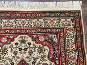 Turkish Sivas Rug 4x6, Floral Medallion, Beige Pink - Red Green, Handmade - Jewel RugsShopify CollectiveHUNTEDFOX - Turkish Sivas Rug 4x6, Floral Medallion, Beige Pink - Red Green, Handmade