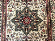Turkish Sivas Rug 4x6, Floral Medallion, Beige Pink - Red Green, Handmade - Jewel RugsShopify CollectiveHUNTEDFOX - Turkish Sivas Rug 4x6, Floral Medallion, Beige Pink - Red Green, Handmade