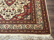 Turkish Sivas Rug 4x6, Floral Medallion, Beige Pink - Red Green, Handmade - Jewel RugsShopify CollectiveHUNTEDFOX - Turkish Sivas Rug 4x6, Floral Medallion, Beige Pink - Red Green, Handmade