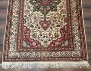 Turkish Sivas Rug 4x6, Floral Medallion, Beige Pink - Red Green, Handmade - Jewel RugsShopify CollectiveHUNTEDFOX - Turkish Sivas Rug 4x6, Floral Medallion, Beige Pink - Red Green, Handmade