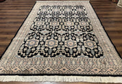 Turkoman Bokhara Rug 6x9, Pakistani Carpet, Black, Hand Knotted - Jewel RugsShopify CollectiveHUNTEDFOX - Turkoman Bokhara Rug 6x9, Pakistani Carpet, Black, Hand Knotted