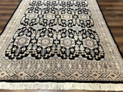 Turkoman Bokhara Rug 6x9, Pakistani Carpet, Black, Hand Knotted - Jewel RugsShopify CollectiveHUNTEDFOX - Turkoman Bokhara Rug 6x9, Pakistani Carpet, Black, Hand Knotted