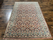 Unique Persian Qum Rug 5x7, Repeated Paisely Boteh Design, Ivory Red Blue, Handmade Antique Wool Persian Carpet, Finely Hand Knotted - Jewel RugsShopify CollectiveHUNTEDFOX - Unique Persian Qum Rug 5x7, Repeated Paisely Boteh Design, Ivory Red Blue, Handmade Antique Wool Persian Carpet, Finely Hand Knotted