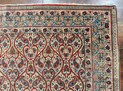 Unique Persian Qum Rug 5x7, Repeated Paisely Boteh Design, Ivory Red Blue, Handmade Antique Wool Persian Carpet, Finely Hand Knotted - Jewel RugsShopify CollectiveHUNTEDFOX - Unique Persian Qum Rug 5x7, Repeated Paisely Boteh Design, Ivory Red Blue, Handmade Antique Wool Persian Carpet, Finely Hand Knotted