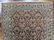 Unique Persian Qum Rug 5x7, Repeated Paisely Boteh Design, Ivory Red Blue, Handmade Antique Wool Persian Carpet, Finely Hand Knotted - Jewel RugsShopify CollectiveHUNTEDFOX - Unique Persian Qum Rug 5x7, Repeated Paisely Boteh Design, Ivory Red Blue, Handmade Antique Wool Persian Carpet, Finely Hand Knotted