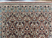 Unique Persian Qum Rug 5x7, Repeated Paisely Boteh Design, Ivory Red Blue, Handmade Antique Wool Persian Carpet, Finely Hand Knotted - Jewel RugsShopify CollectiveHUNTEDFOX - Unique Persian Qum Rug 5x7, Repeated Paisely Boteh Design, Ivory Red Blue, Handmade Antique Wool Persian Carpet, Finely Hand Knotted