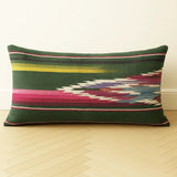 Vintage Green Striped Saltillo Accent Pillow