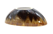 Vintage Pottery Brown Drip Glaze Oval Bowl - BrownCeramicHOME DECORHUNTEDFOX - Vintage Pottery Brown Drip Glaze Oval Bowl - HUNTEDFOX