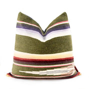 Vintage Green Striped Saltillo Accent Pillow