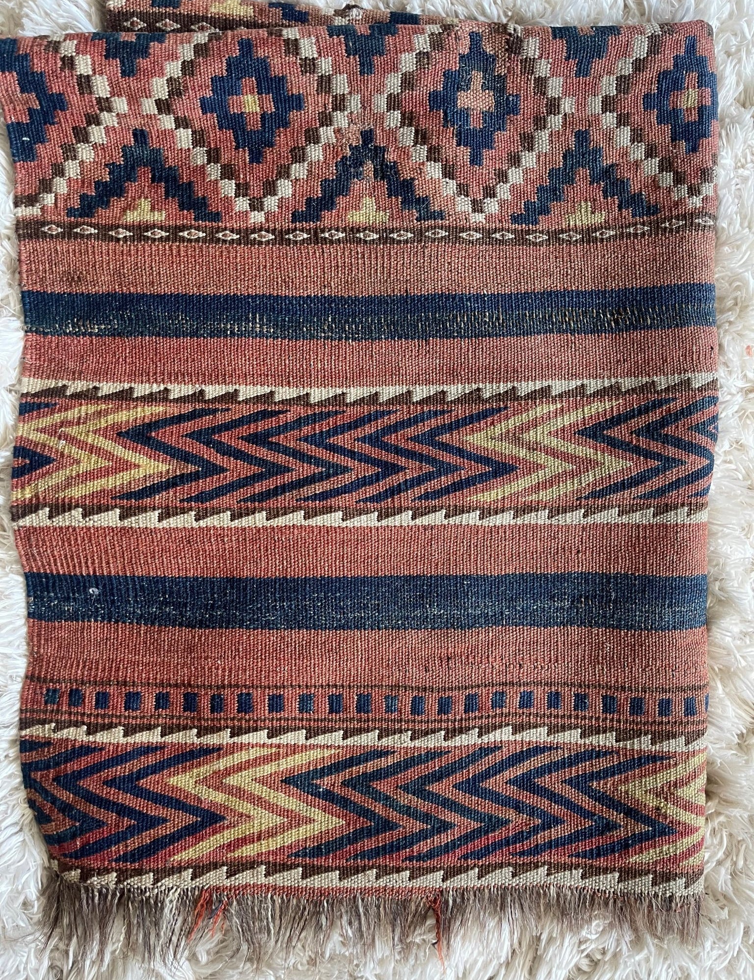 Vintage Southwest Wool Earthone Throw Pillow - BrownhunterkilimHUNTEDFOX - Vintage Southwest Wool Earthone Throw Pillow