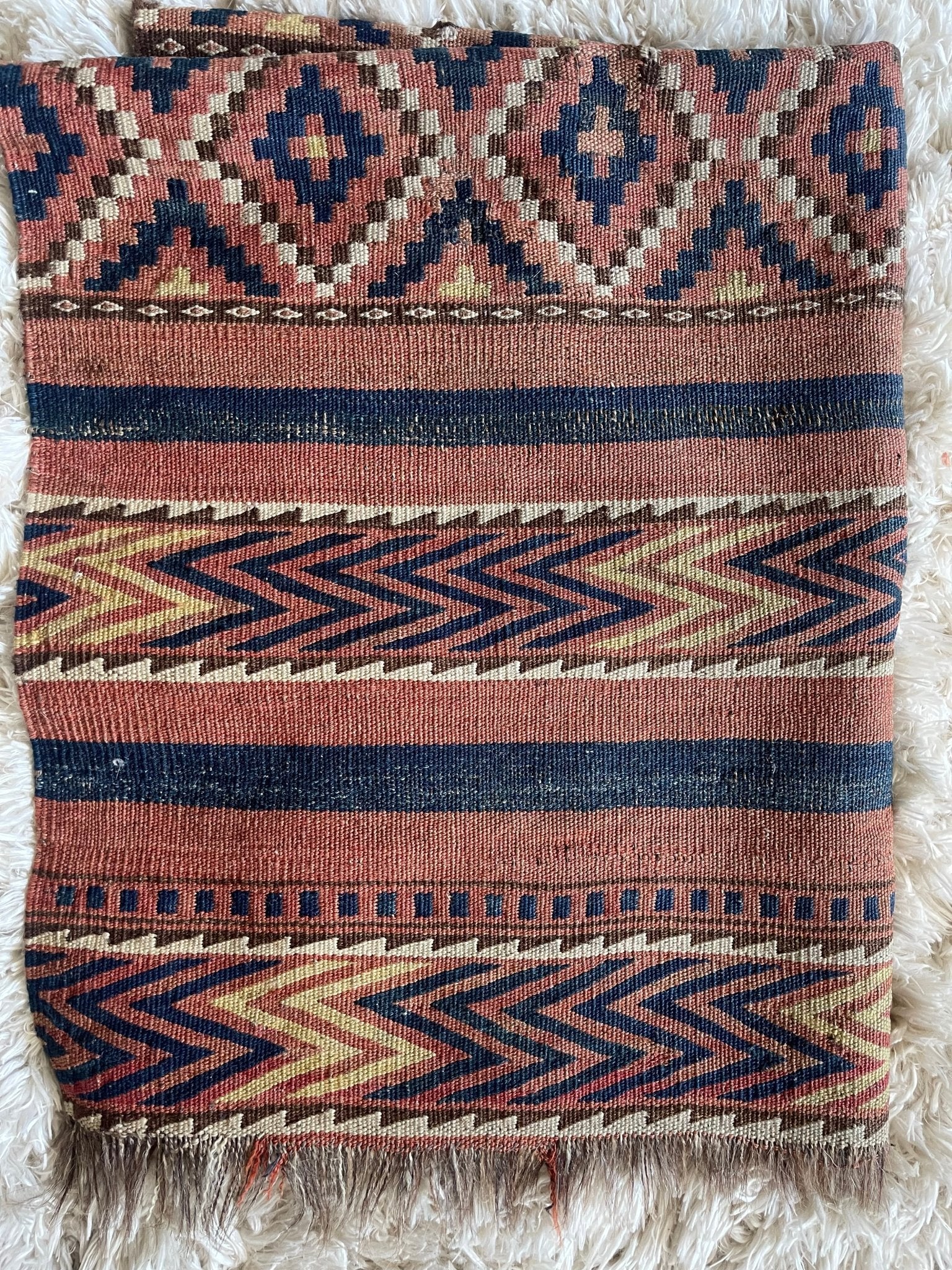 Vintage Southwest Wool Earthone Throw Pillow - BrownhunterkilimHUNTEDFOX - Vintage Southwest Wool Earthone Throw Pillow