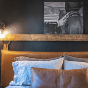 Wall Mount Bed | Modern Universal Headboard | Genuine Leather - BrownfurnitureheadboardHUNTEDFOX - Wall Mount Bed | Modern Universal Headboard | Genuine Leather