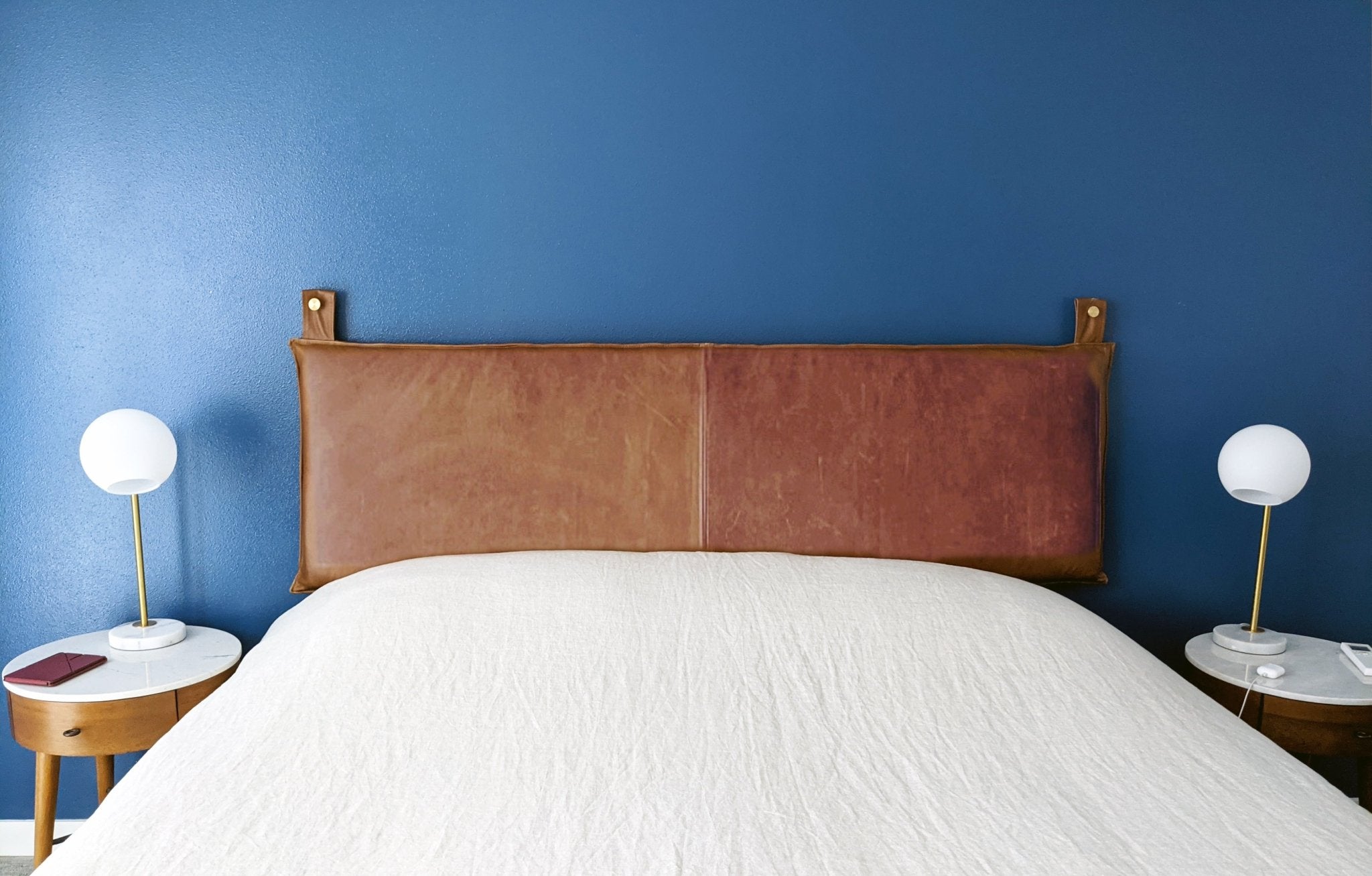 Wall Mount Bed | Modern Universal Headboard | Genuine Leather - BrownfurnitureheadboardHUNTEDFOX - Wall Mount Bed | Modern Universal Headboard | Genuine Leather