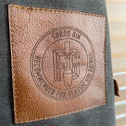 Custom Waxed Canvas Half Apron – Leather Trim Utility Belt for Baristas, Bartenders & Artists