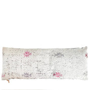 White Lumbar Pillow | Vintage Cushions for Modern Decor - long pillowlumbarOrangeHUNTEDFOX - Vintage - style embroidered pillow in ivory with multi - colored details for living room styling.