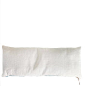White Lumbar Pillow | Vintage Cushions for Modern Decor - long pillowlumbarOrangeHUNTEDFOX - Vintage - style embroidered pillow in ivory with textured details for living room styling.