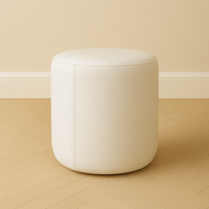 Genuine Leather Round Ottoman or Pouf | Multiple Colors & Sizes