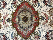 Wonderful Persian Tabriz Rug 5x7, Very Fine 440 KPSI, Ivory and Coral, Rare - Jewel RugsShopify CollectiveHUNTEDFOX - Wonderful Persian Tabriz Rug 5x7, Very Fine 440 KPSI, Ivory and Coral, Rare