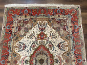 Wonderful Persian Tabriz Rug 5x7, Very Fine 440 KPSI, Ivory and Coral, Rare - Jewel RugsShopify CollectiveHUNTEDFOX - Wonderful Persian Tabriz Rug 5x7, Very Fine 440 KPSI, Ivory and Coral, Rare