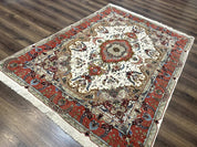 Wonderful Persian Tabriz Rug 5x7, Very Fine 440 KPSI, Ivory and Coral, Rare - Jewel RugsShopify CollectiveHUNTEDFOX - Wonderful Persian Tabriz Rug 5x7, Very Fine 440 KPSI, Ivory and Coral, Rare