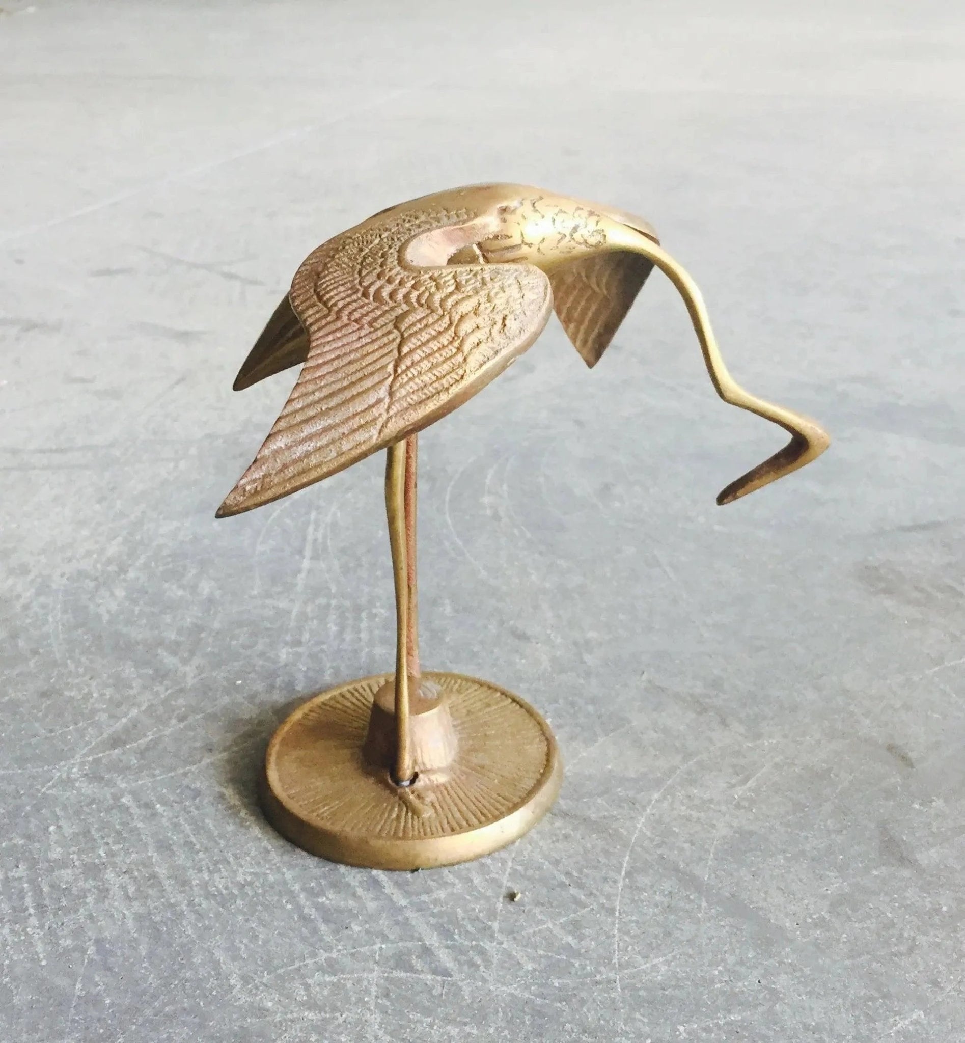 Mid Century Brass Bird Figurine - Elegant Home Decor Accent