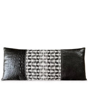 Black and White Geometric Leather Chair Lumbar Pillow - HUNTEDFOX