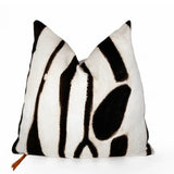 Black and White Zebra Print Mud Cloth Accent Pillow