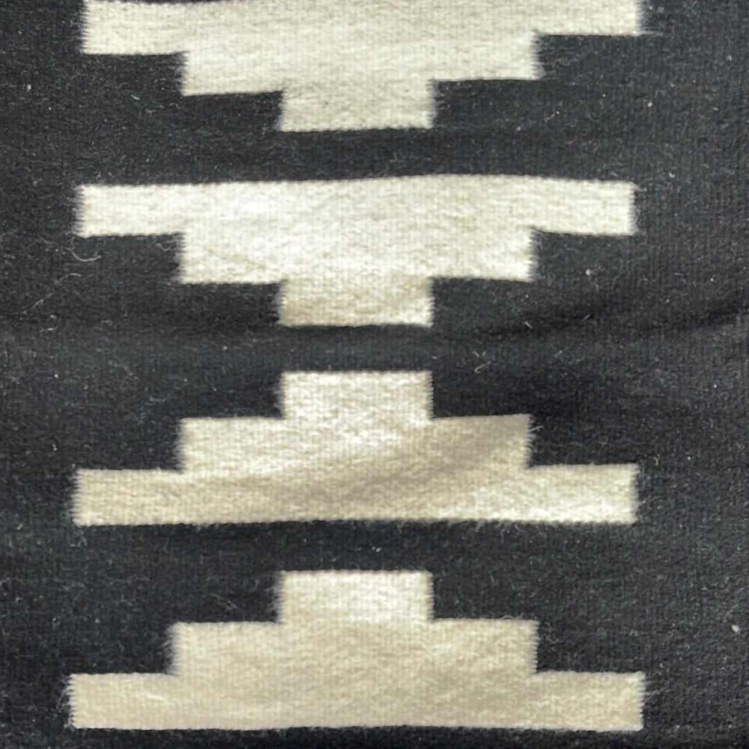 Black with White Abstract Atari Geometry Throw Pillow Cushion - HUNTEDFOX