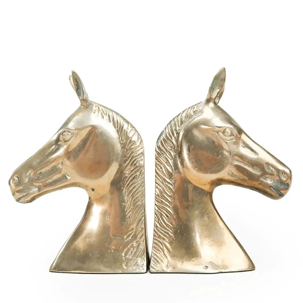 Brass Stallion/Horse Bookend Pair - HUNTEDFOX