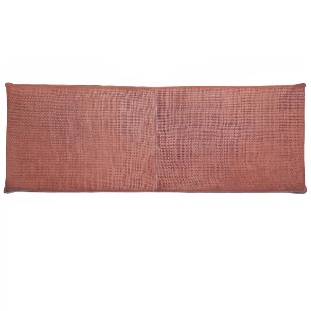 Dhara Leather Lumbar Pillow | 12 x 30 | Oranges&Yellows - The Citizenry