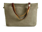 Custom Branded Canvas Bag | Heavy Duty Canvas Bag With Leather Straps - H U N T E D F O X