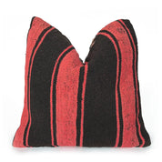 Faded Red & Black Striped Pillow - H U N T E D F O X