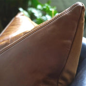 Genuine Leather Accent Pillow - HUNTEDFOX