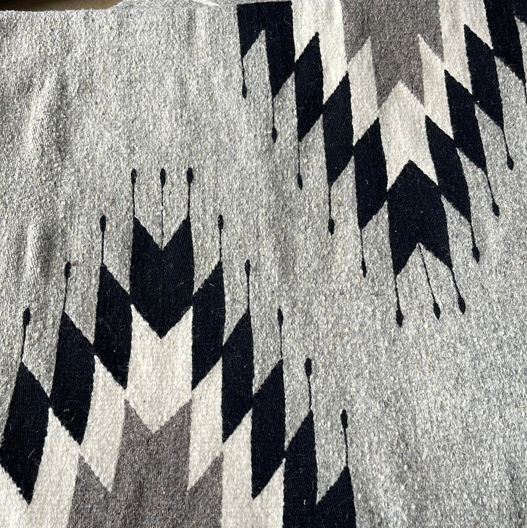Gray, Black and Ivory Navajo Accent Pillow - HUNTEDFOX
