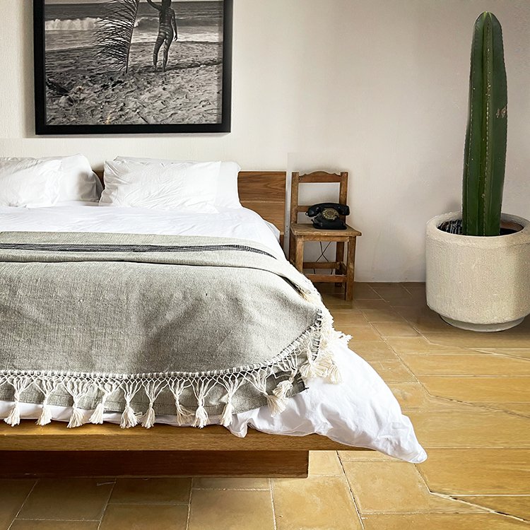 Grey Handwoven Bed Blanket Coverlet - HUNTEDFOX